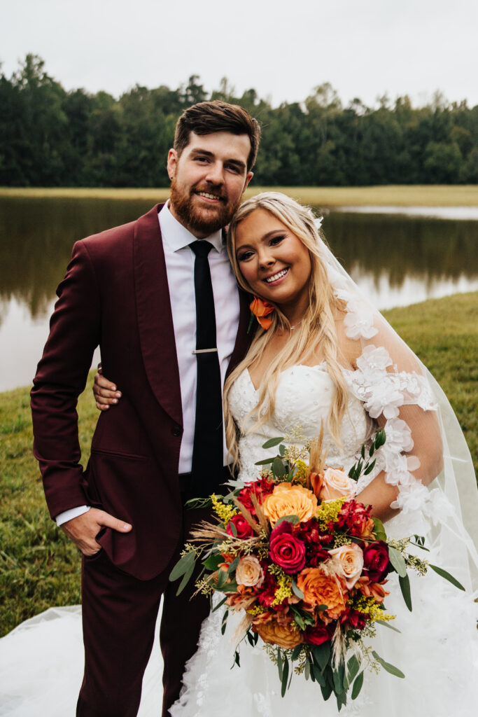 three oaks farm wedding couple